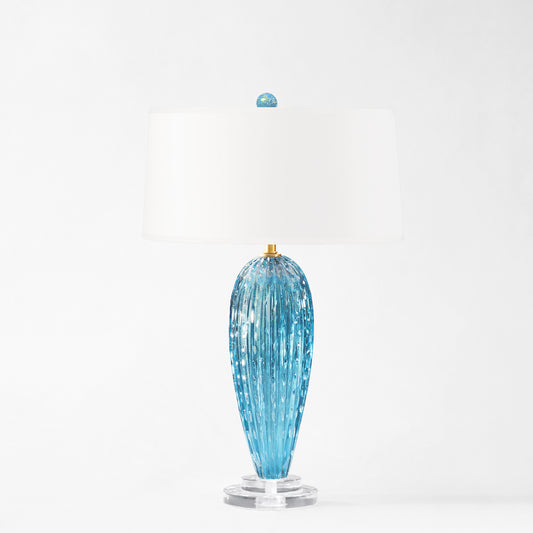 Aqua Murano glass table lamp.