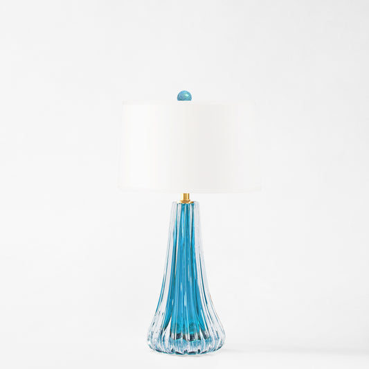 Aqua Murano glass table lamp.