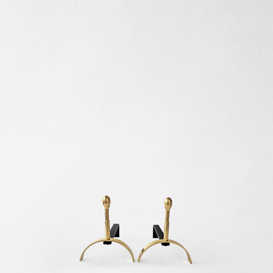 Pair of brass andirons.