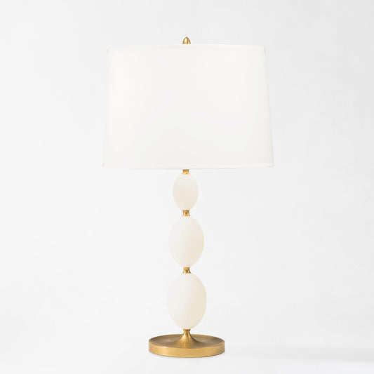 Antique brass and alabaster table lamp.