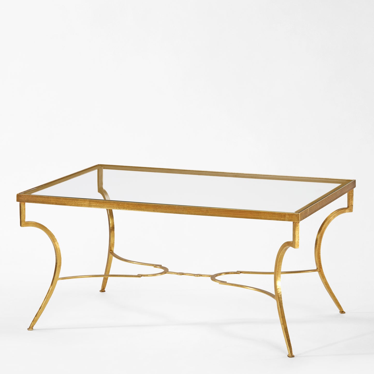 Gold coffee table.