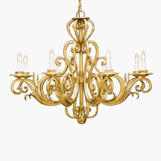 Traditional gold Italian chandelier.
