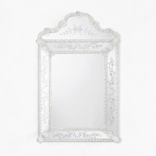 Ornate Murano glass mirror.