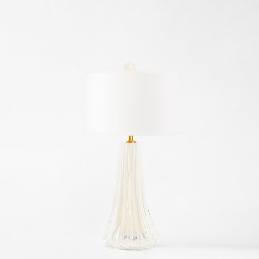 White Murano glass table lamp.