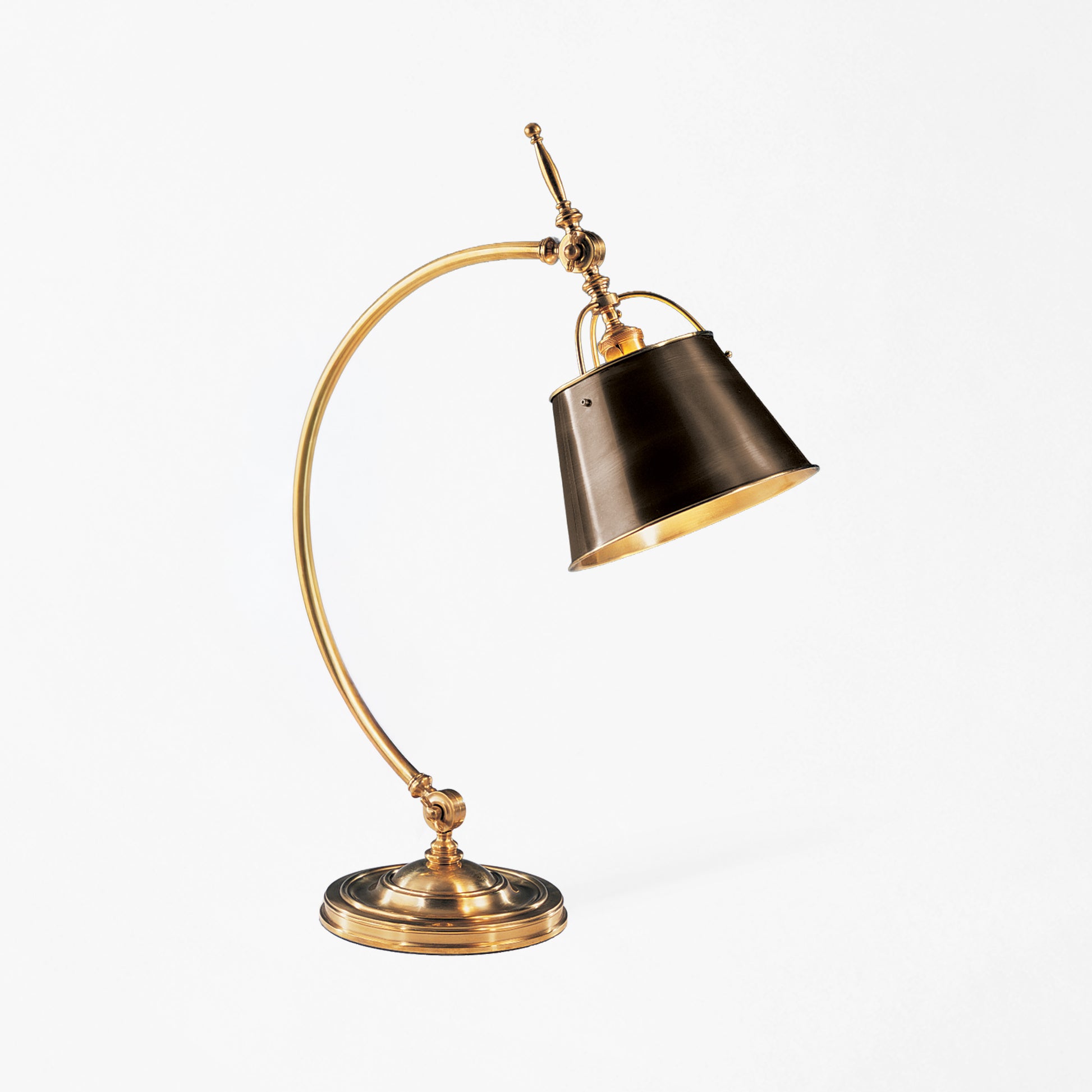An antique brass lamp