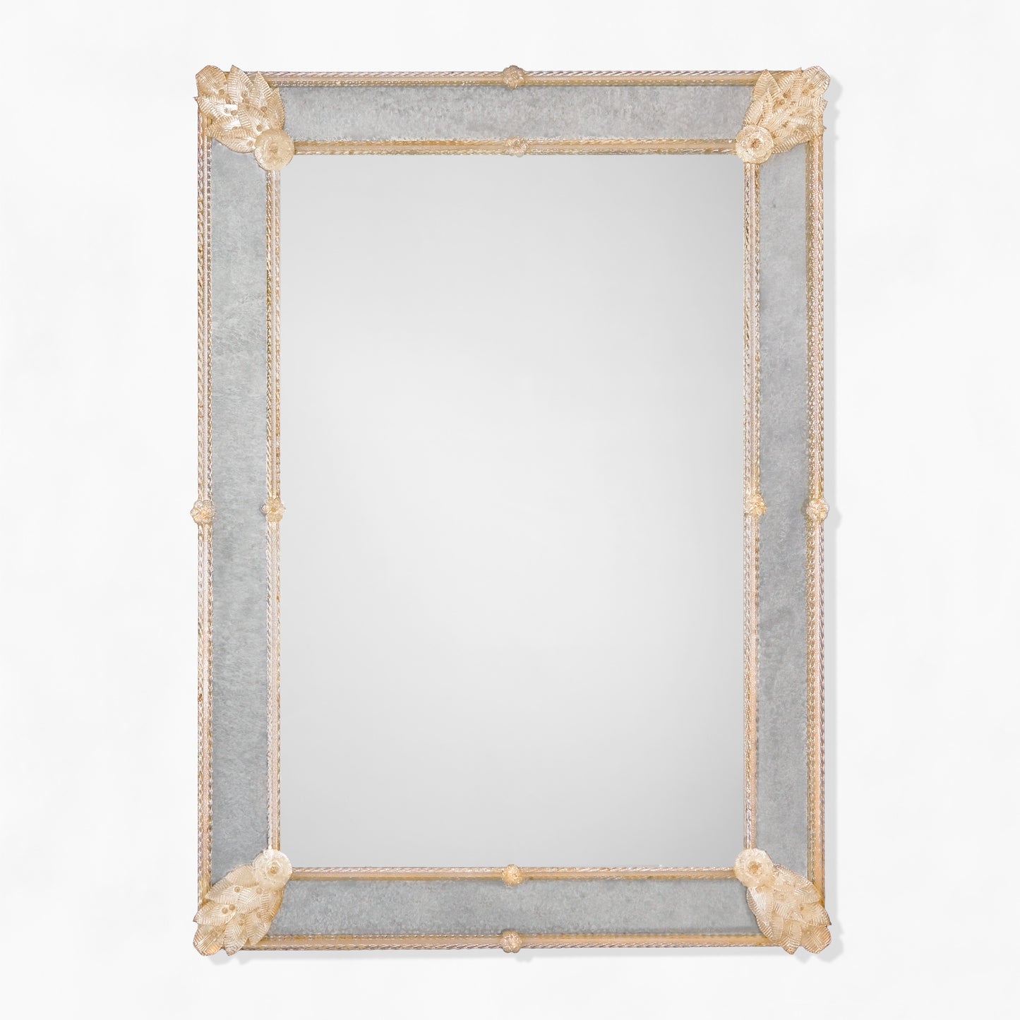 Antique gold Murano glass mirror.