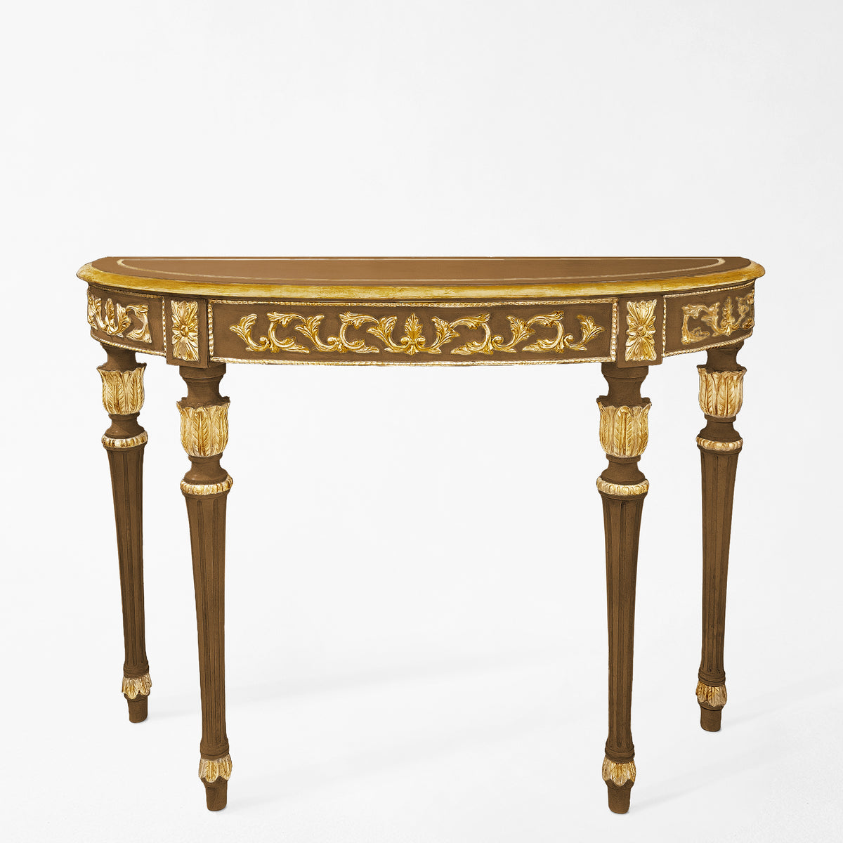 Traditional gold & wood Italian console table.