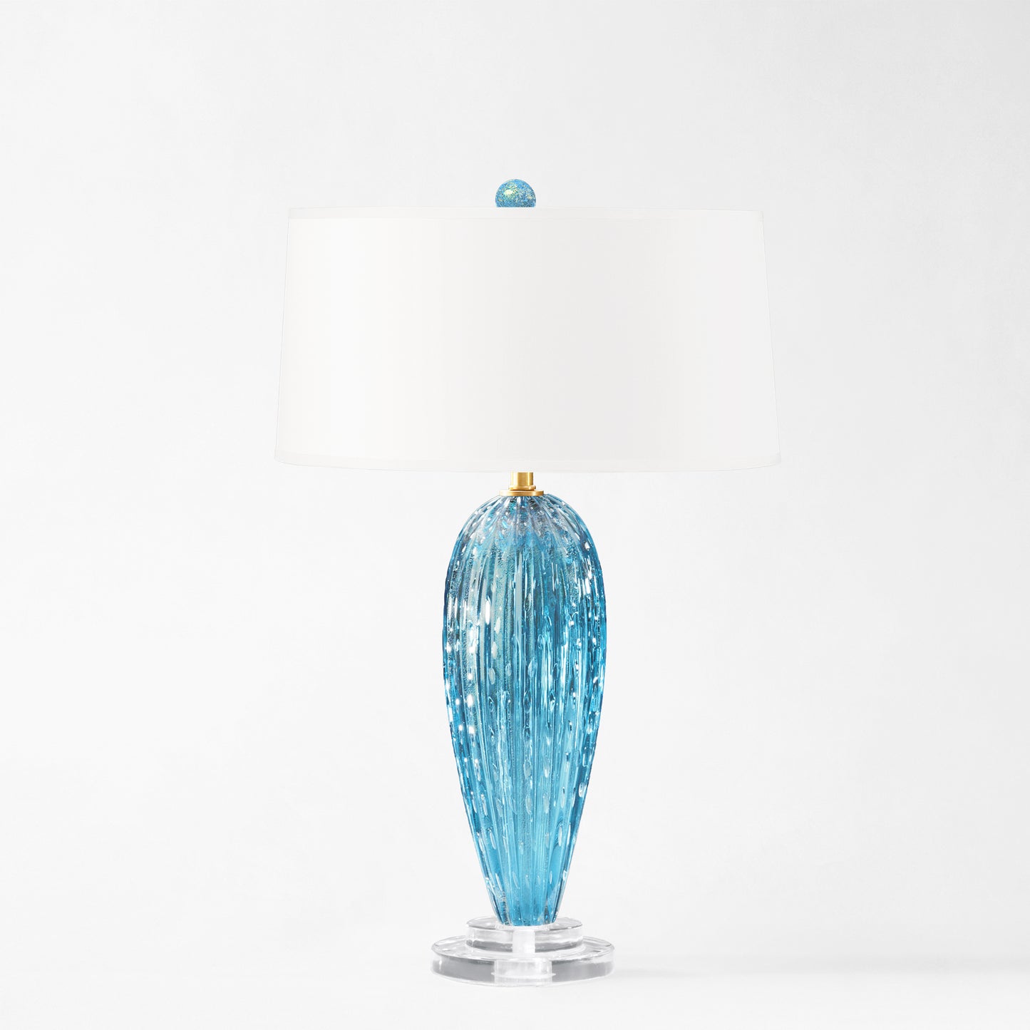 Blue Murano glass table lamp.