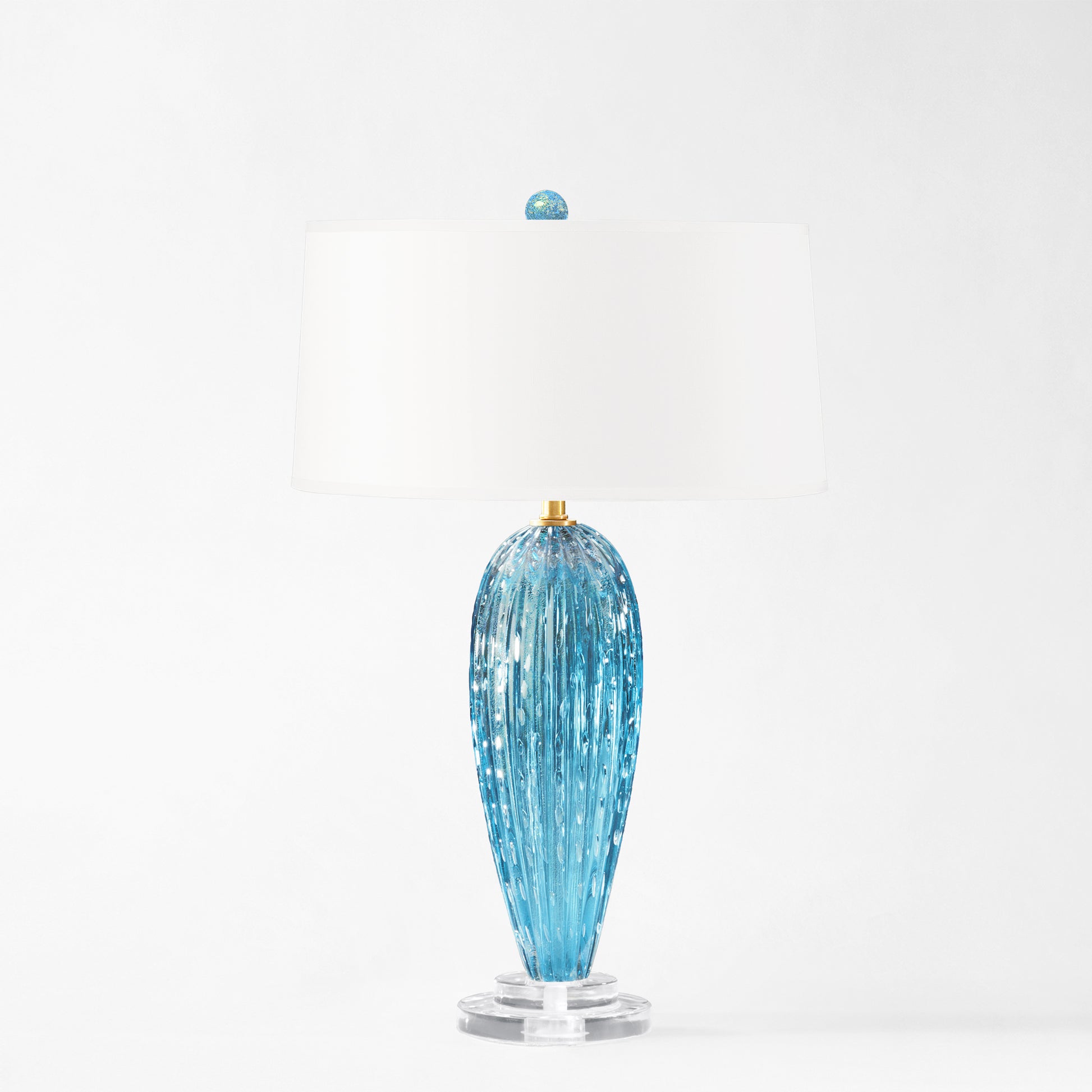 Blue Murano glass table lamp.