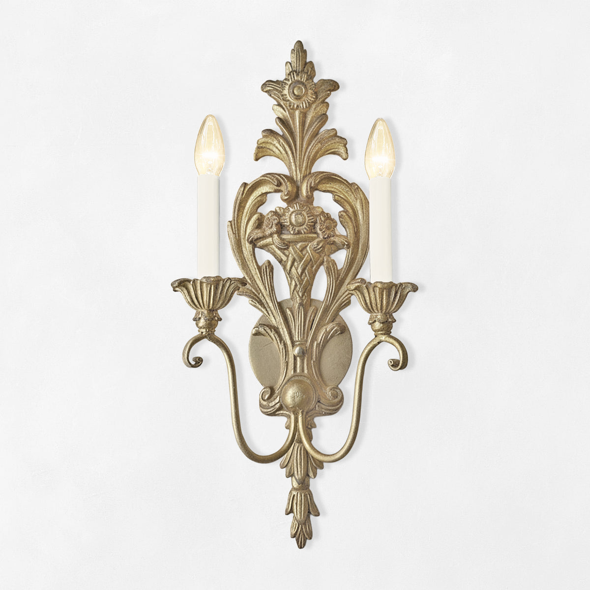 Luxurious silver sconce.