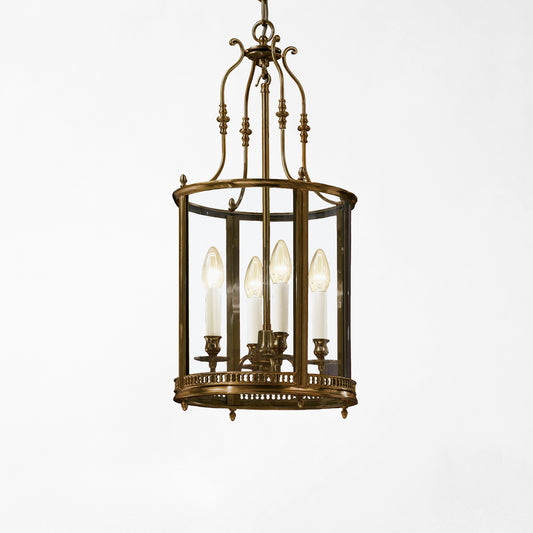 Italian bronze lantern with glass.