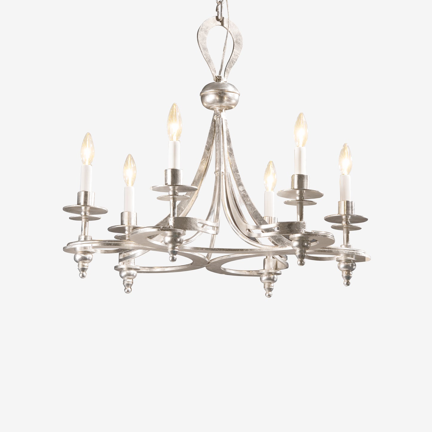 Silver Italian chandelier.