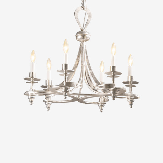Silver Italian chandelier.