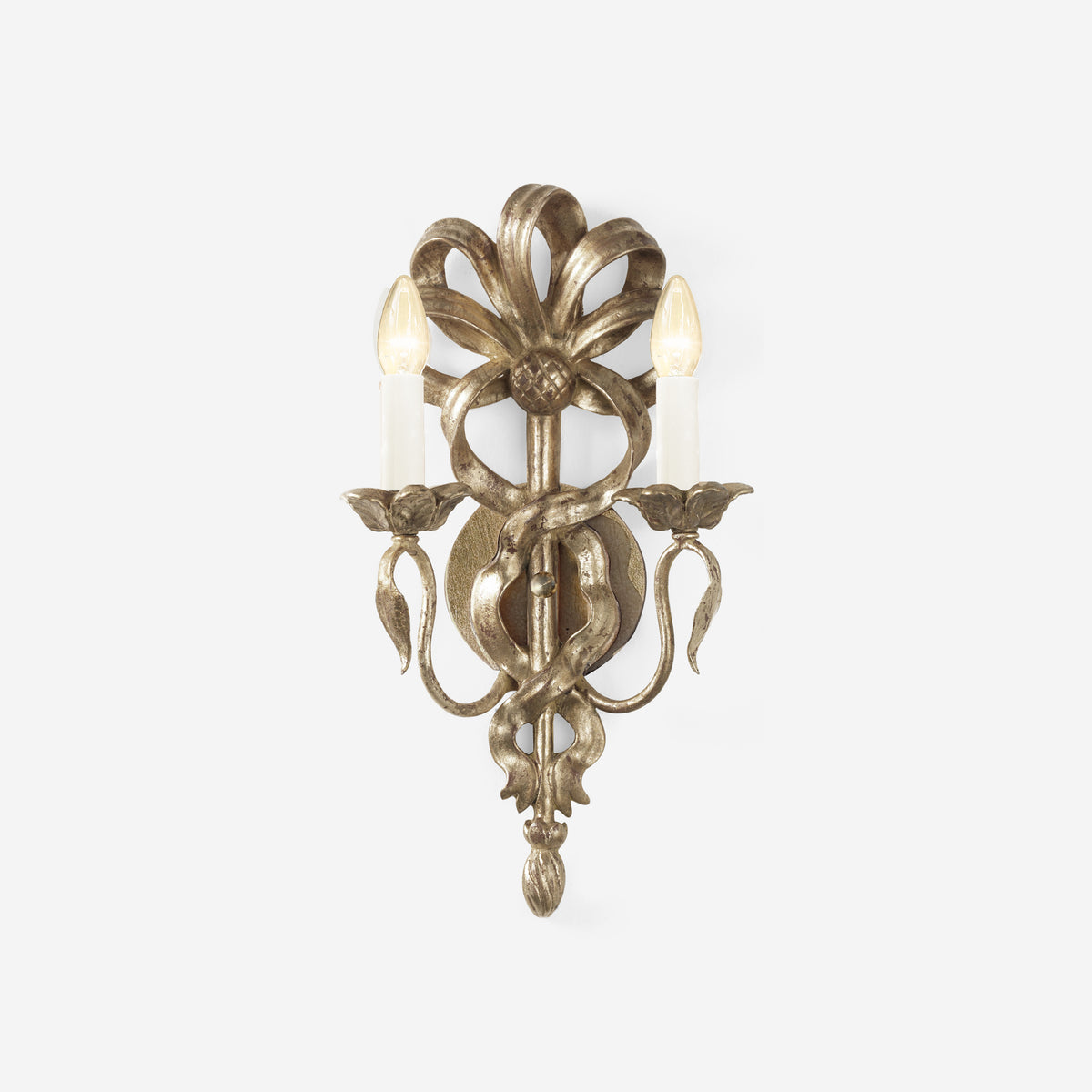 A silver luxury sconce.