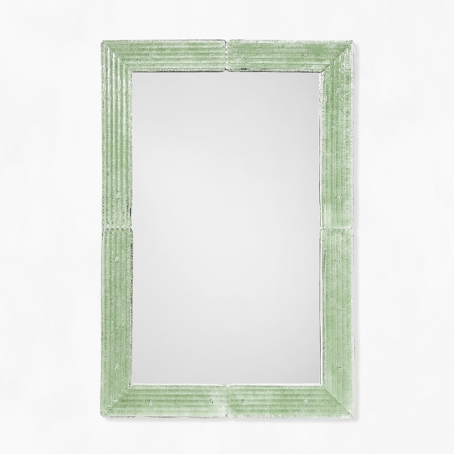 Green Venetian glass mirror.