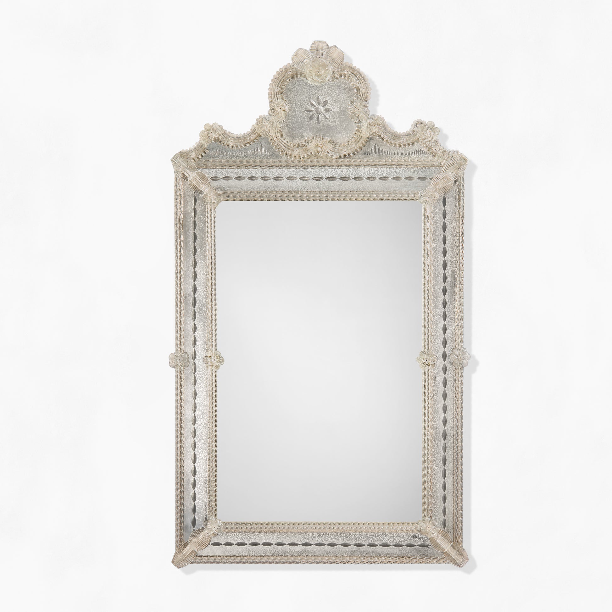 Antique Venetian glass mirror.