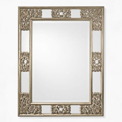 Ornate silver Italian mirror.