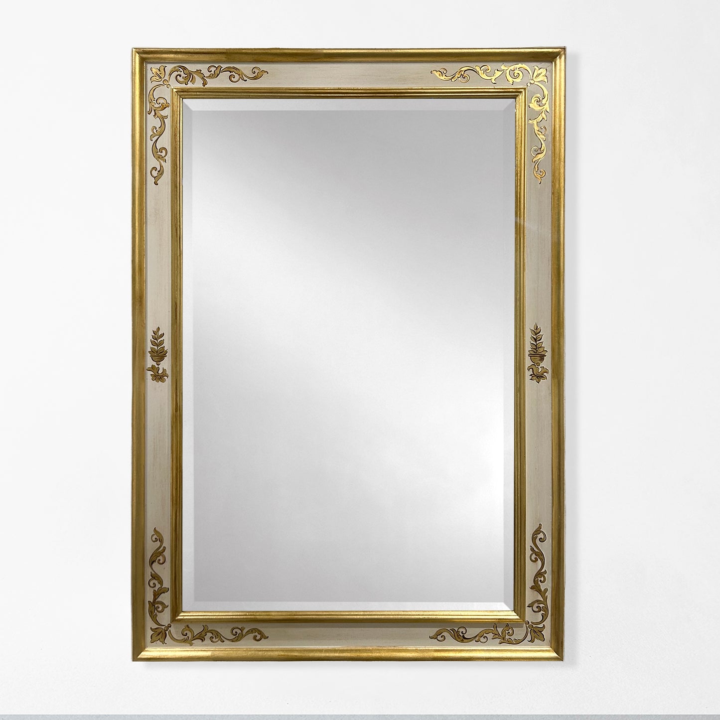 Handmade gold-leaf Italian mirror.