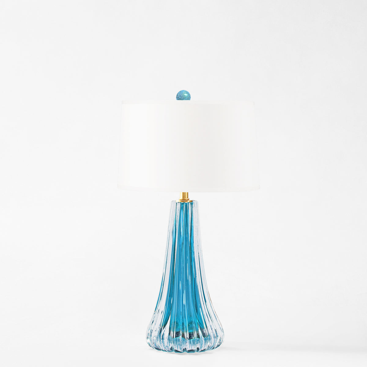 Blue Murano glass table lamp.