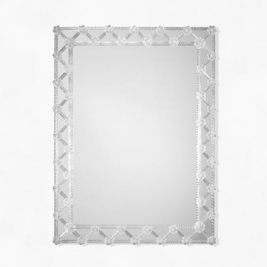 Clear Venetian glass mirror.