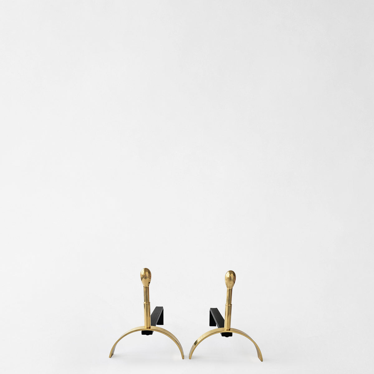 Pair of brass andirons.