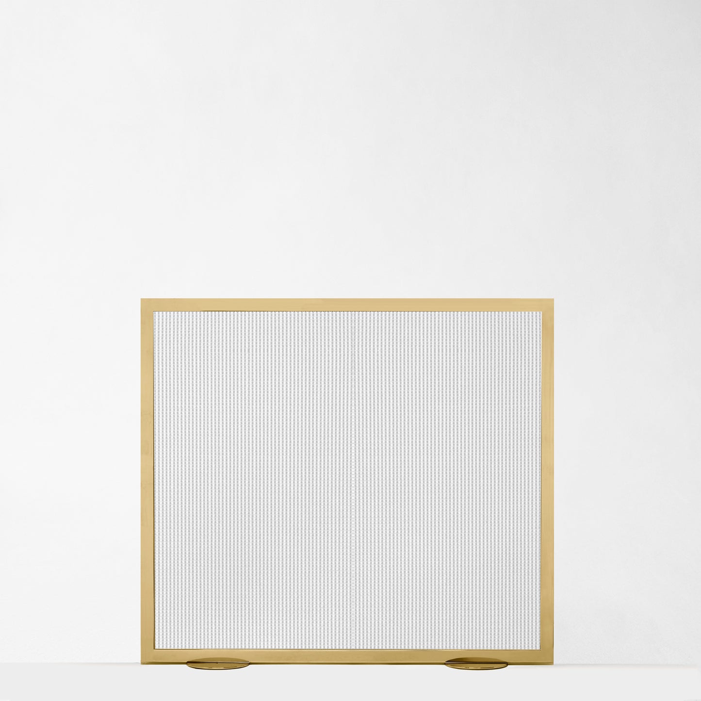 Brass fireplace screen.