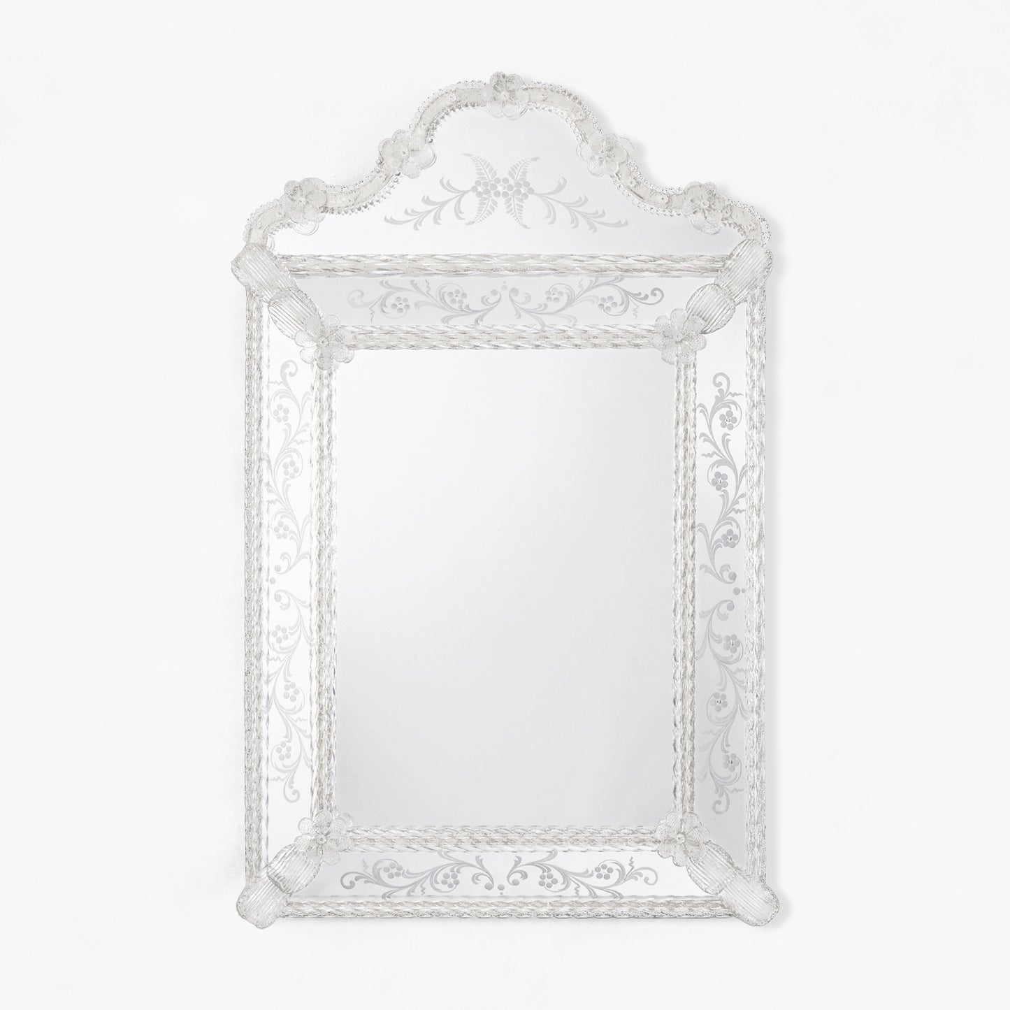 Ornate Venetian glass mirror.