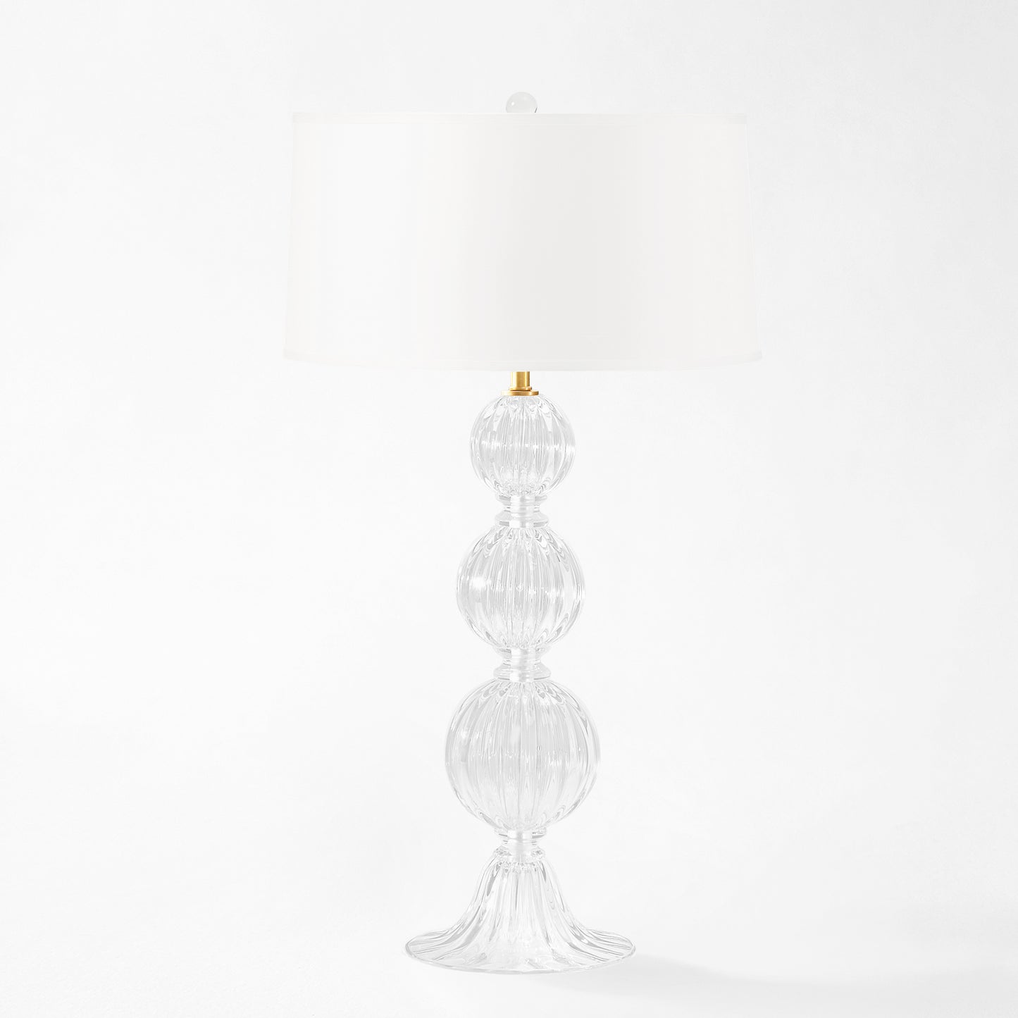 Clear Murano glass table lamp.
