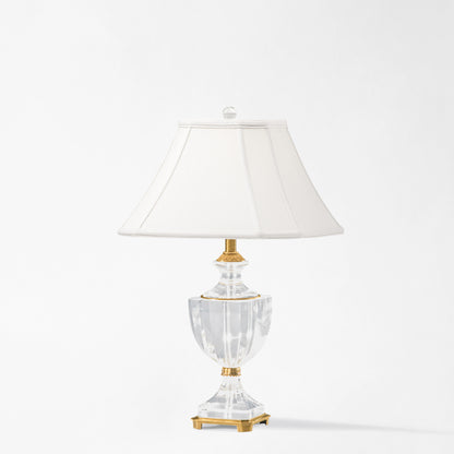 Luxury antique brass and crystal table lamp.