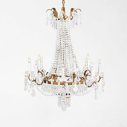 Luxurious antique gold Italian chandelier.