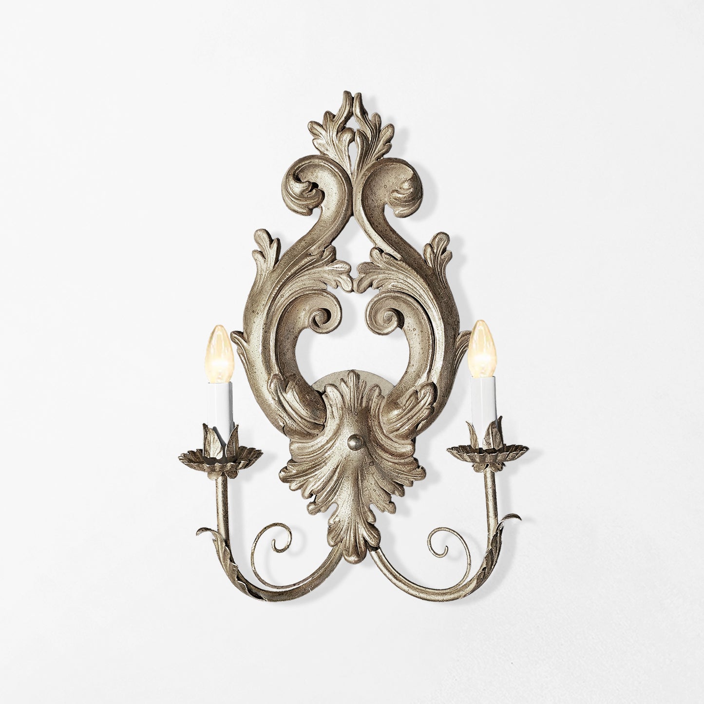 Traditional silver sconce.