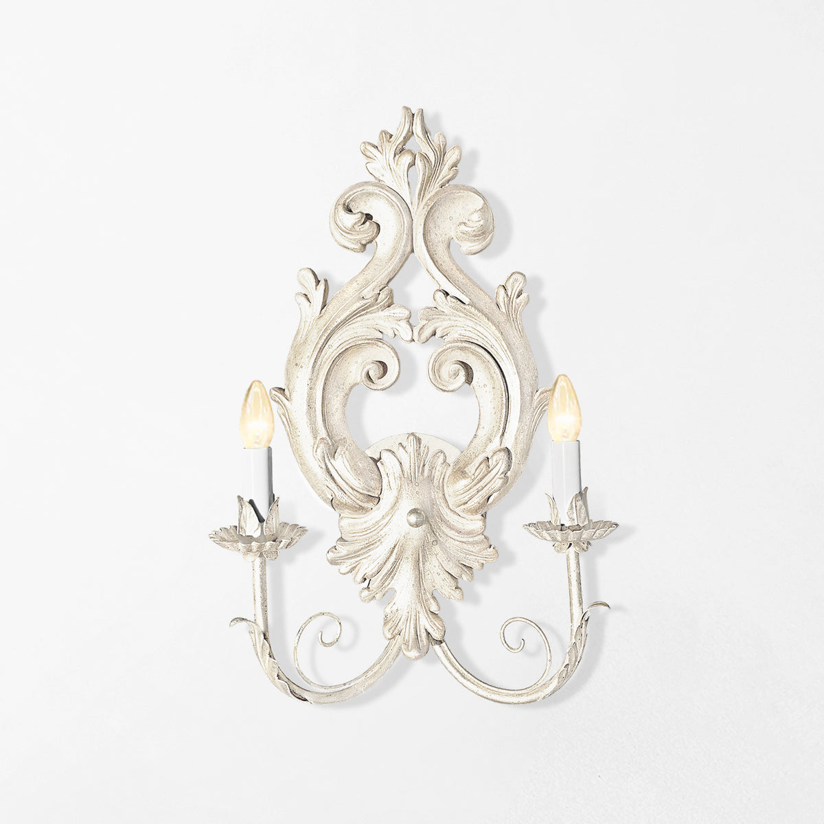 Traditional white luxury sconce.