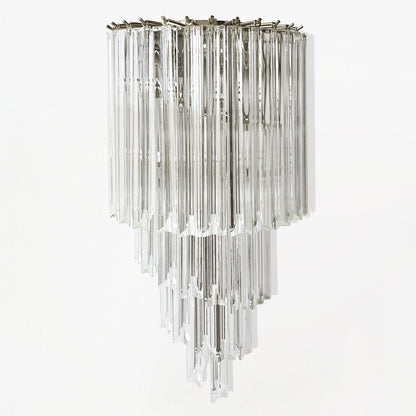 Luxurious Italian glass sconce with nickel hardware.