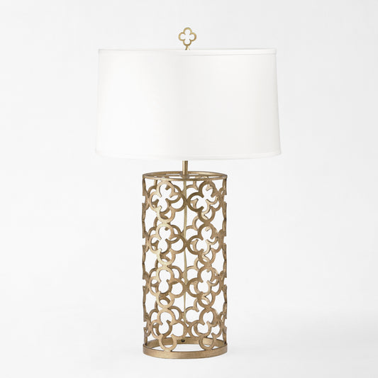 Silver table lamp.