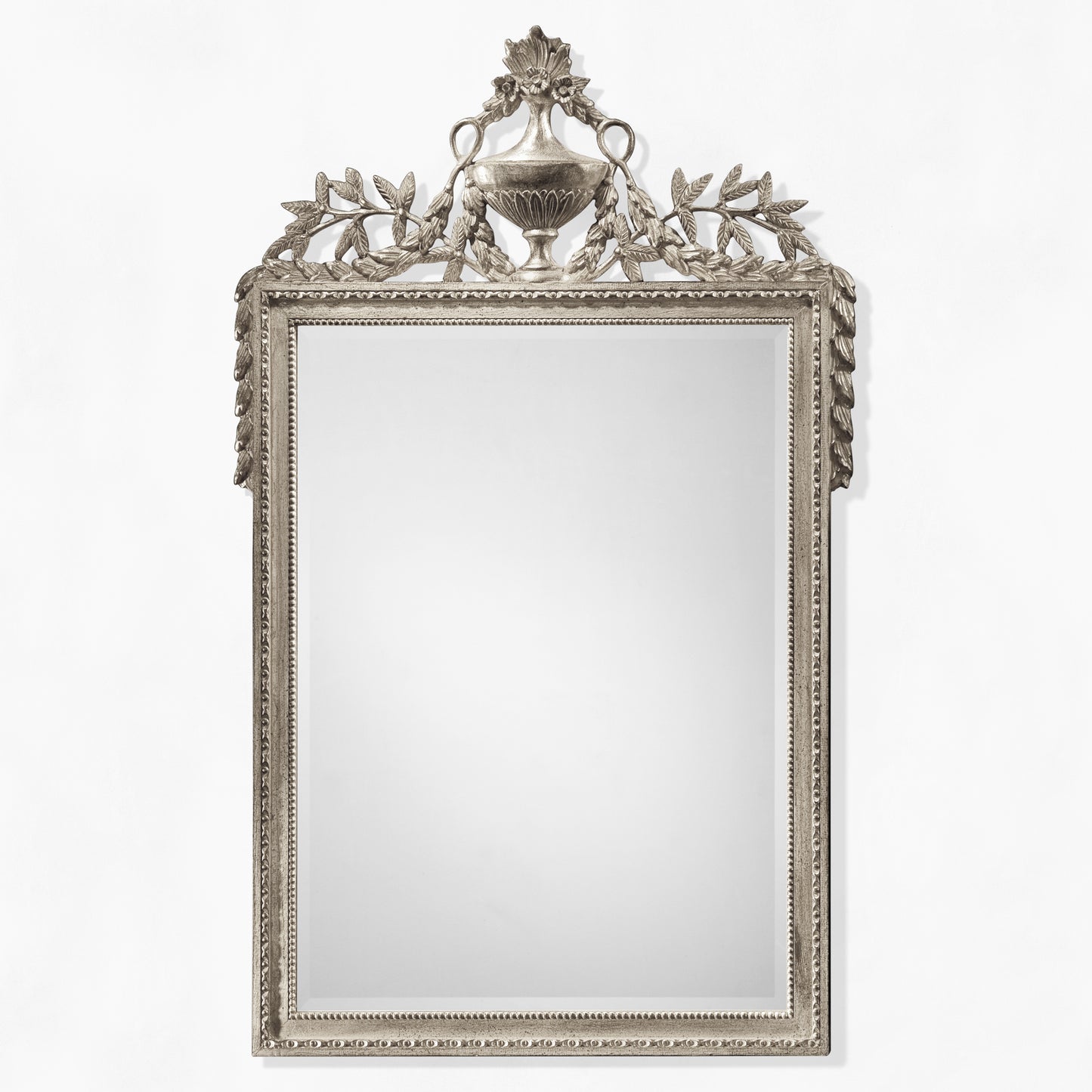 Ornate silver Italian mirror.