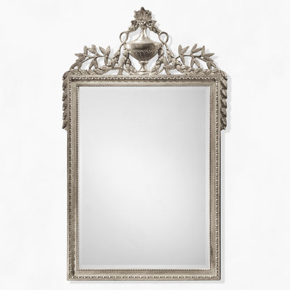 Ornate silver Italian mirror.