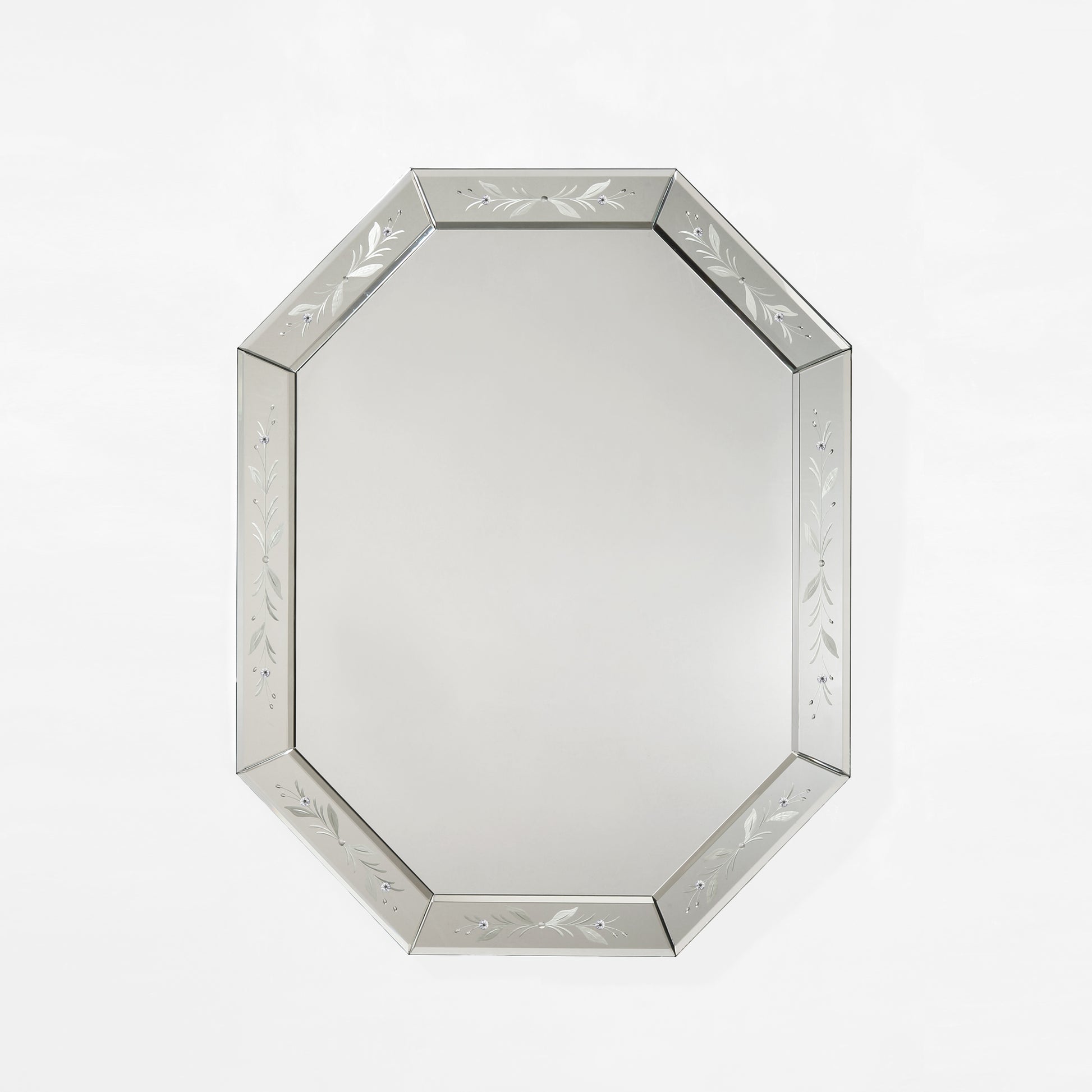 Octagonal Venetian glass mirror.