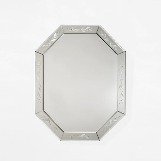 Octagonal Venetian glass mirror.