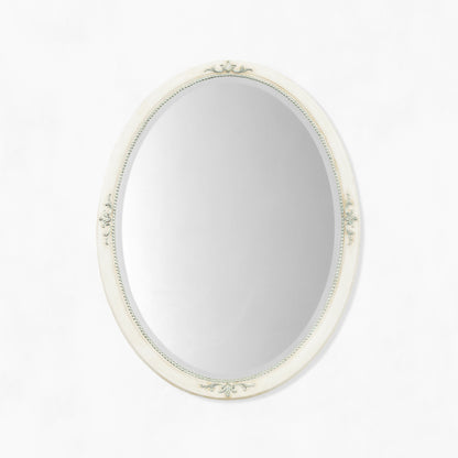 Oval white and green Italian mirror.