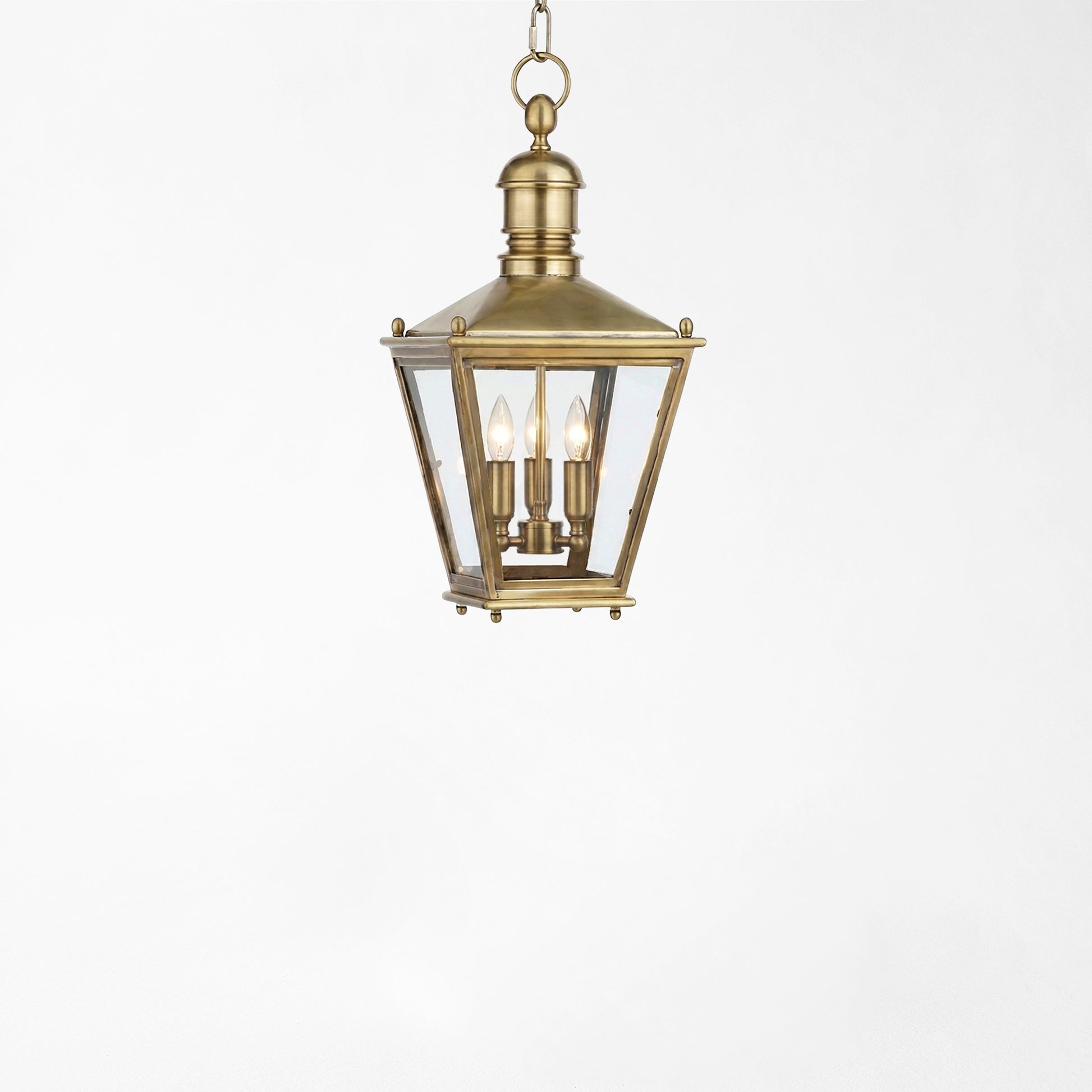 Antique brass lantern.