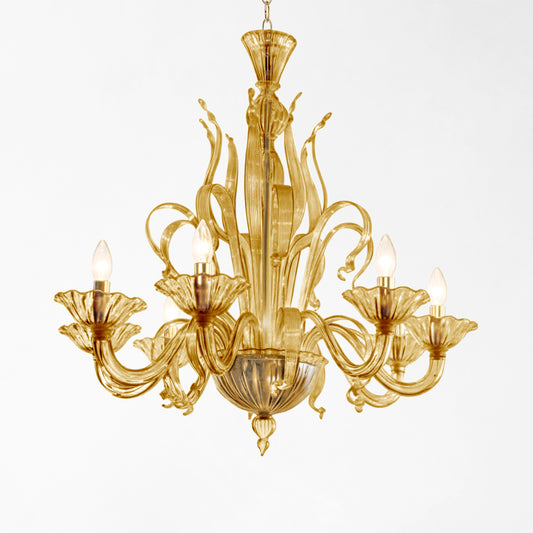 Amber Murano glass chandelier.