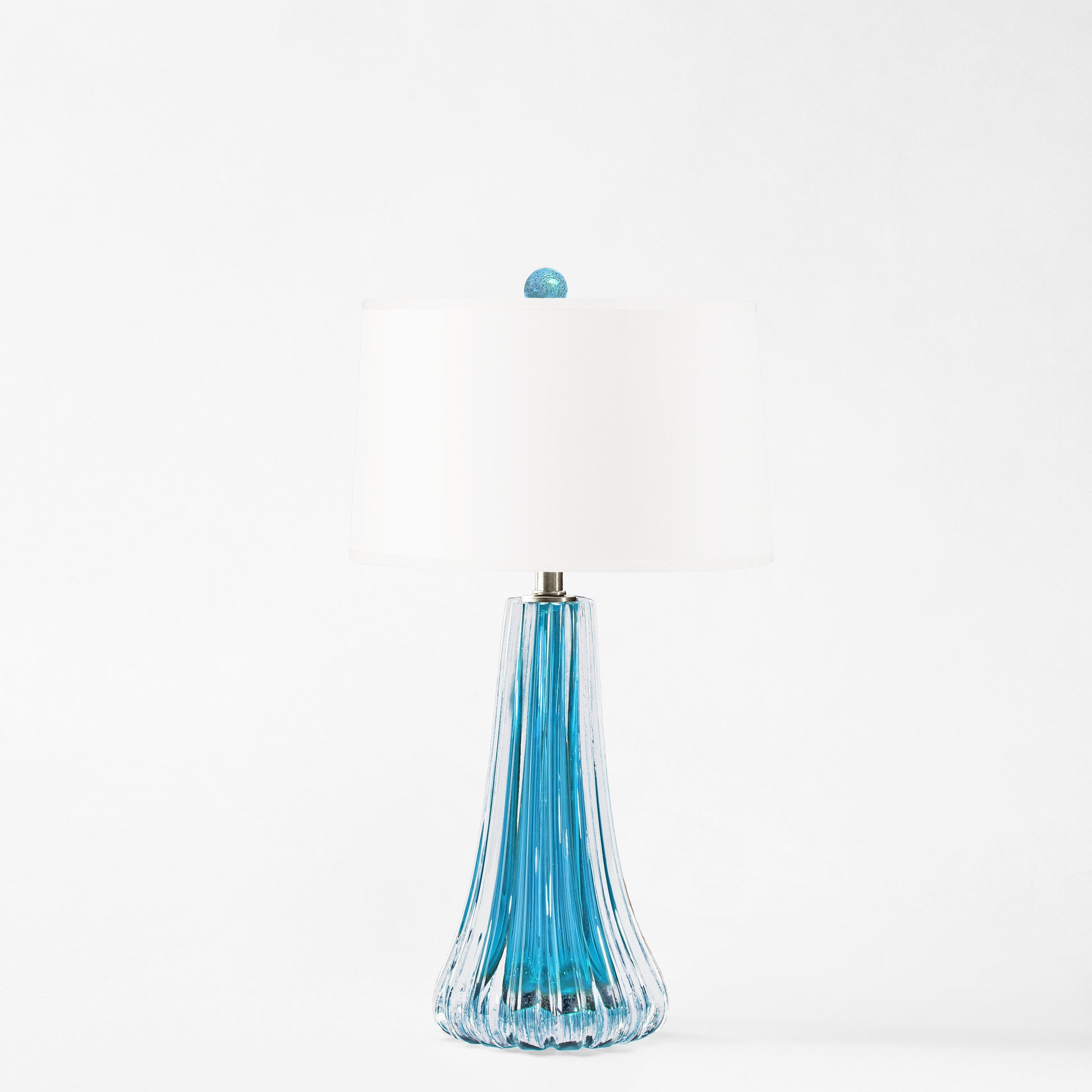 Aqua Murano glass table lamp.