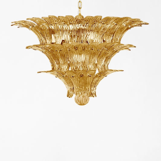 Amber Palm Murano glass chandelier.