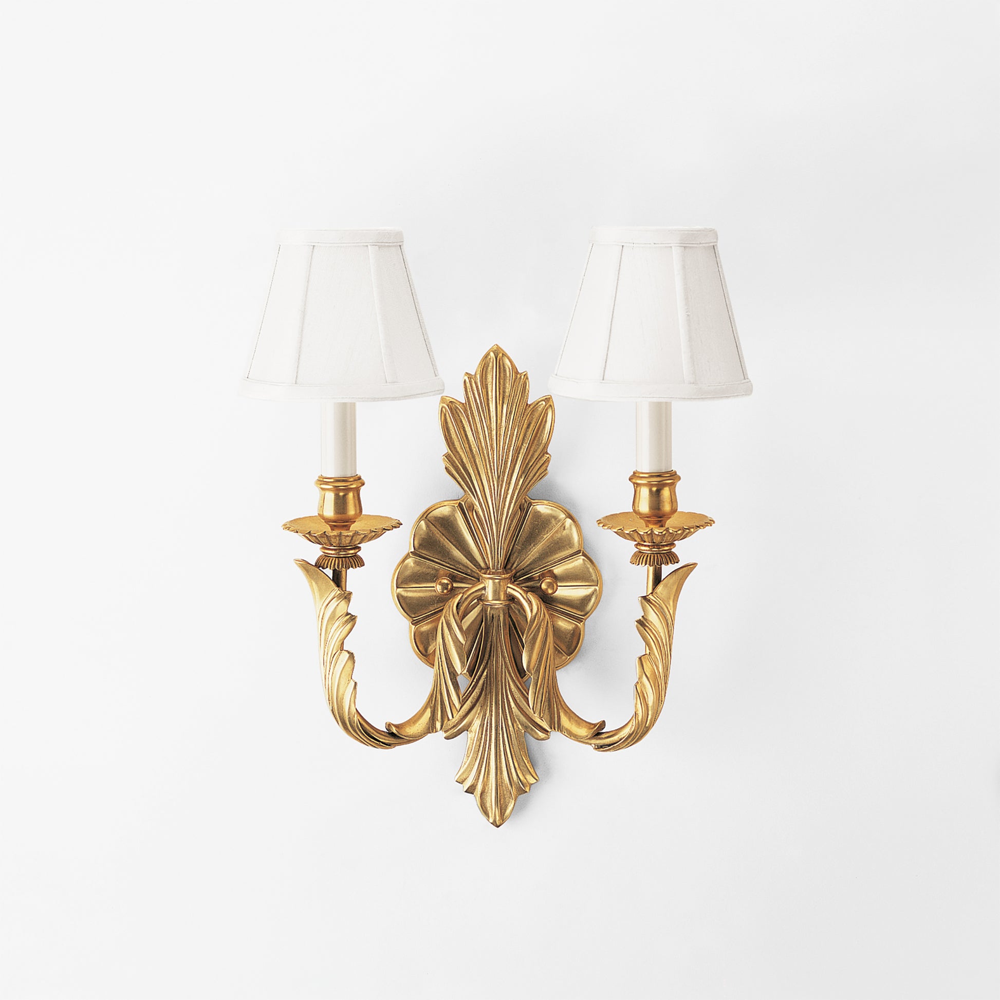 Traditional antique brass sconce.