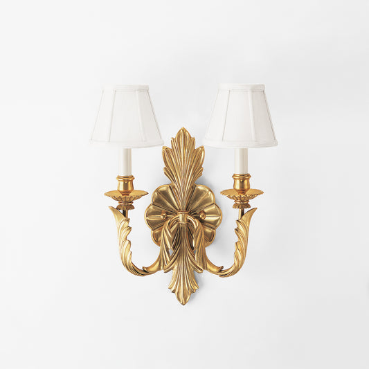 Traditional antique brass sconce.