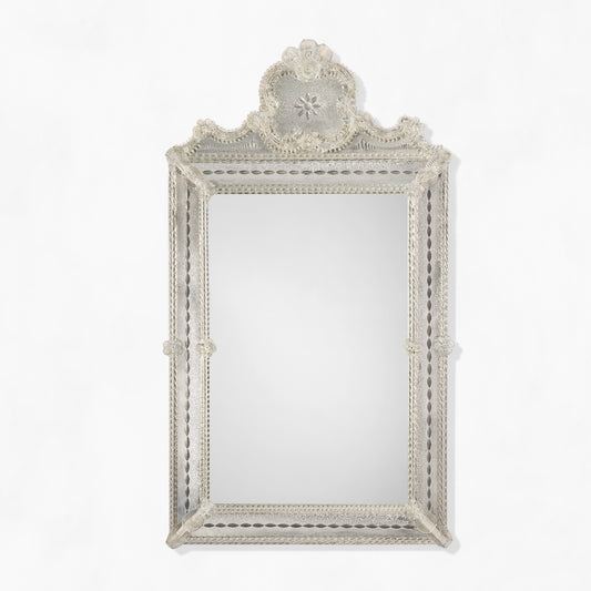 Antique decorative Murano glass mirror.
