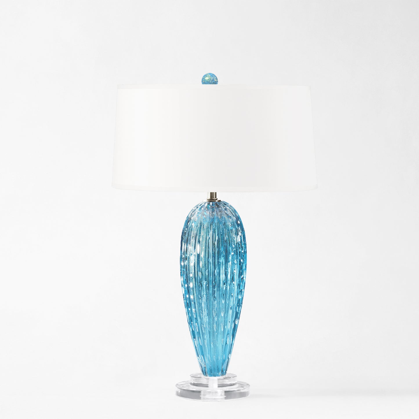 Aqua Murano glass table lamp.