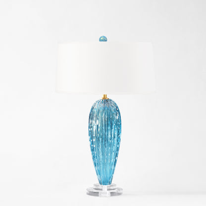 Aqua Murano glass table lamp.