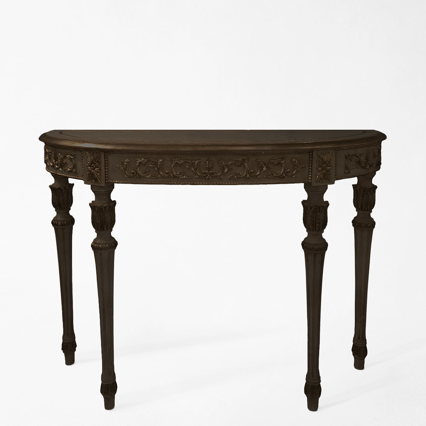 Traditional black Italian console table.