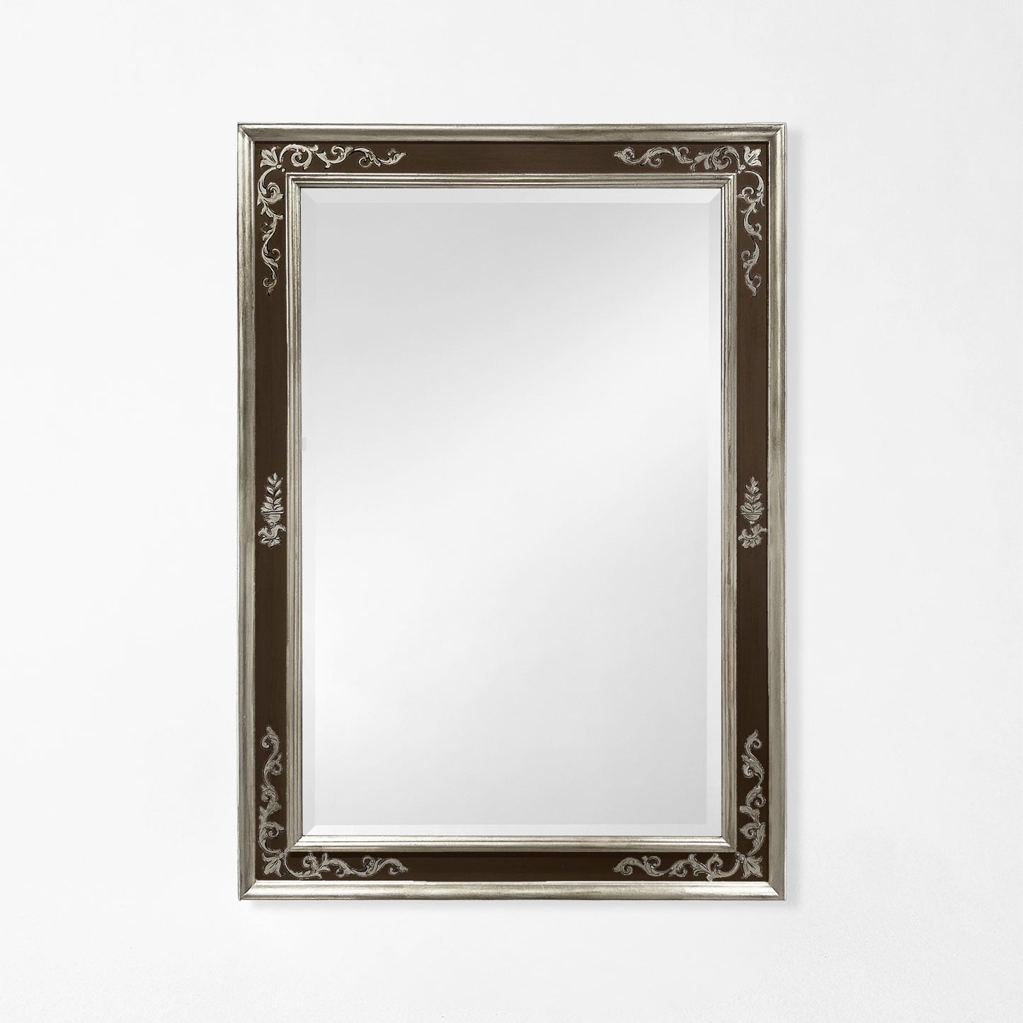 Traditional black and silver Italian mirror.